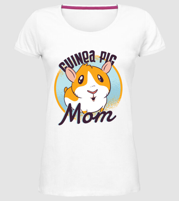 Mamă Porcușor de Guineea model alb pe tricou