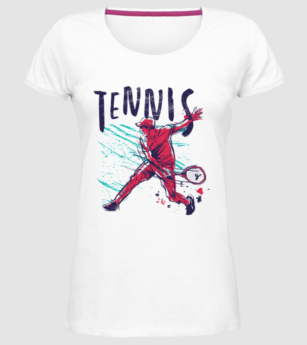 Tennis model alb pe tricou