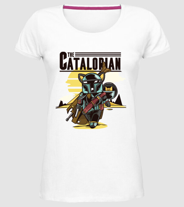 The Catalorian model alb pe tricou