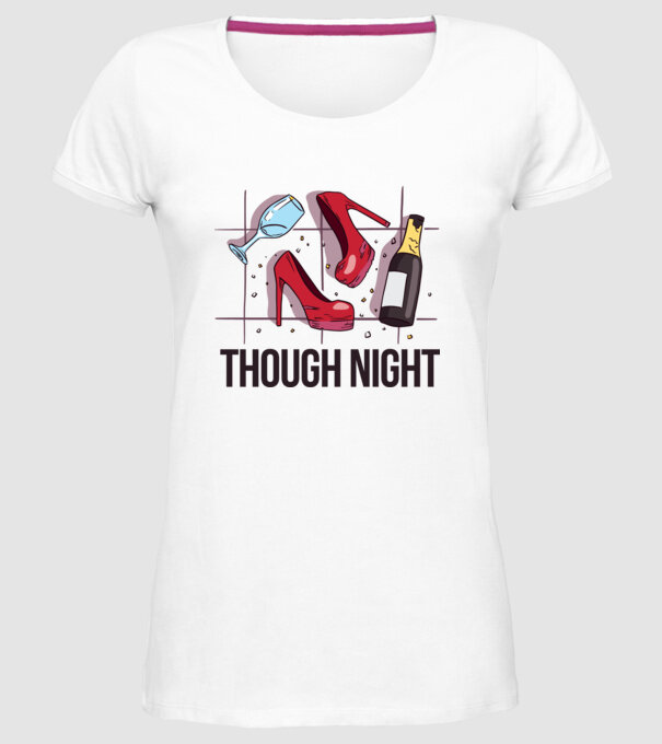 Though Night - seară grea model alb pe tricou