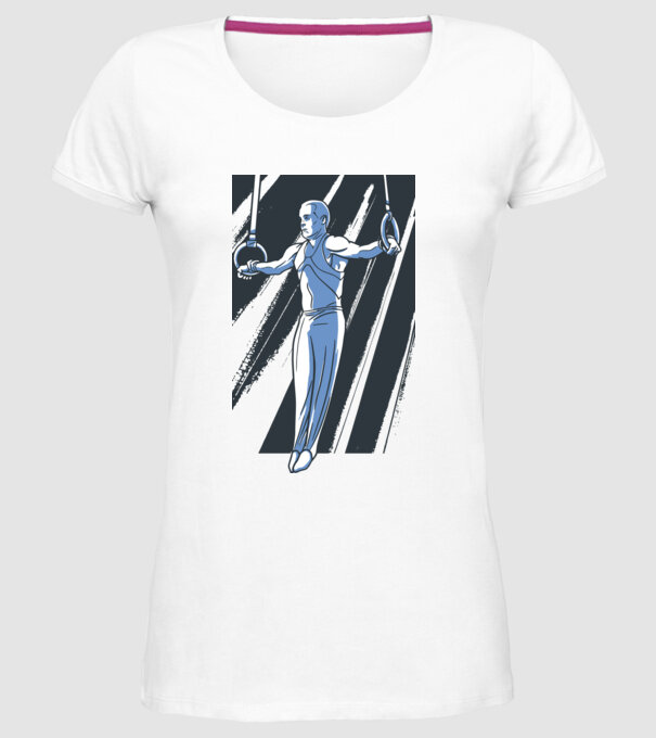 Inel de gimnastică tricou Gimnastică model alb pe tricou