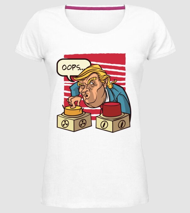 Trump Bombă nucleară model alb pe tricou