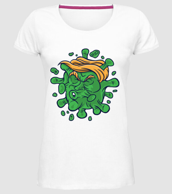 Covid Trump model alb pe tricou