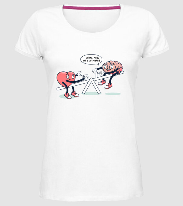 Știu ce este bine pentru tine - Creier vs Inimă model alb pe tricou