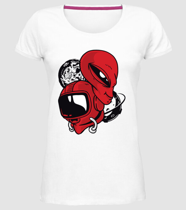 OZN Astronaut model alb pe tricou