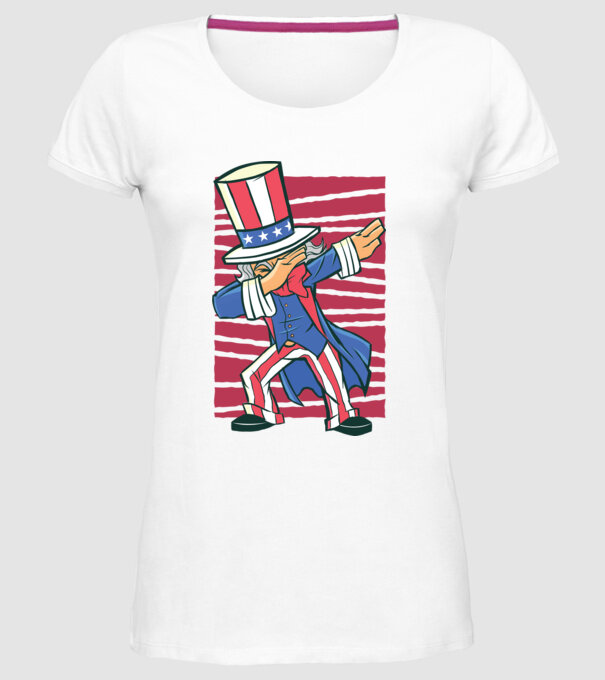 Uncle Sam DAB model alb pe tricou