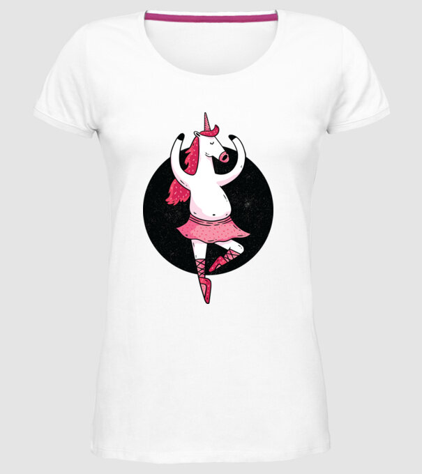 Unicorn Balet model alb pe tricou