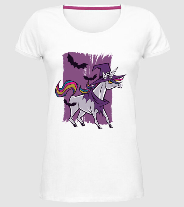 Unicorn vrăjitoare model alb pe tricou