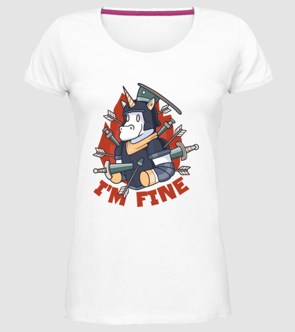Cavaler Unicorn model alb pe tricou