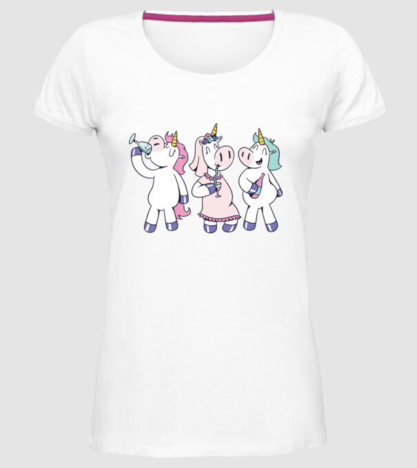Unicorn Mireasă Petrecerea burlăcițelor model alb pe tricou