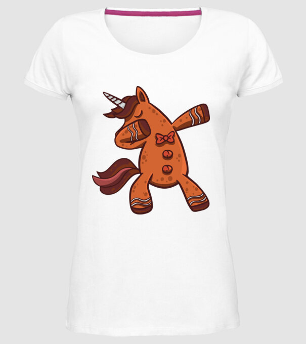 Unicorn turtă dulce DAB model alb pe tricou
