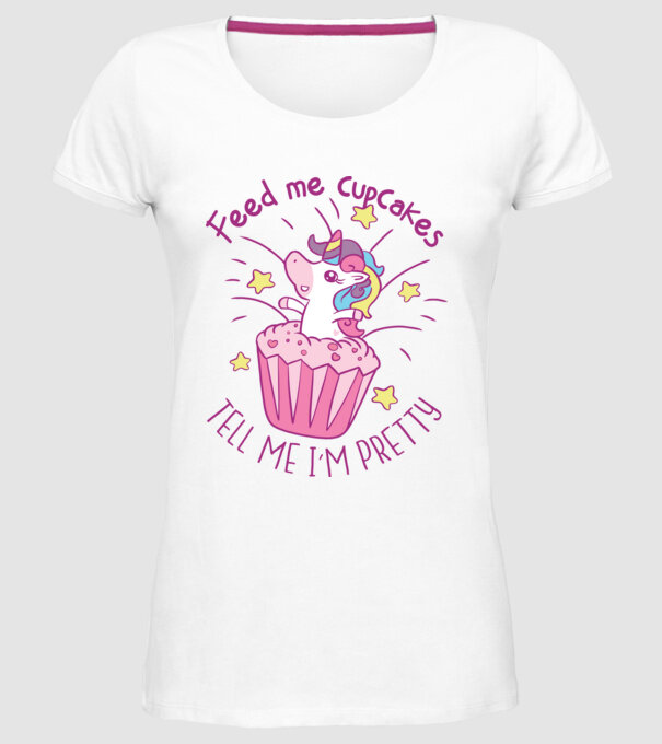 Unicorn Muffin model alb pe tricou