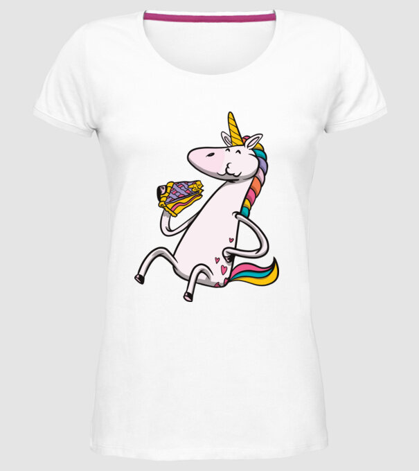 Unicorn cu prăjitură model alb pe tricou