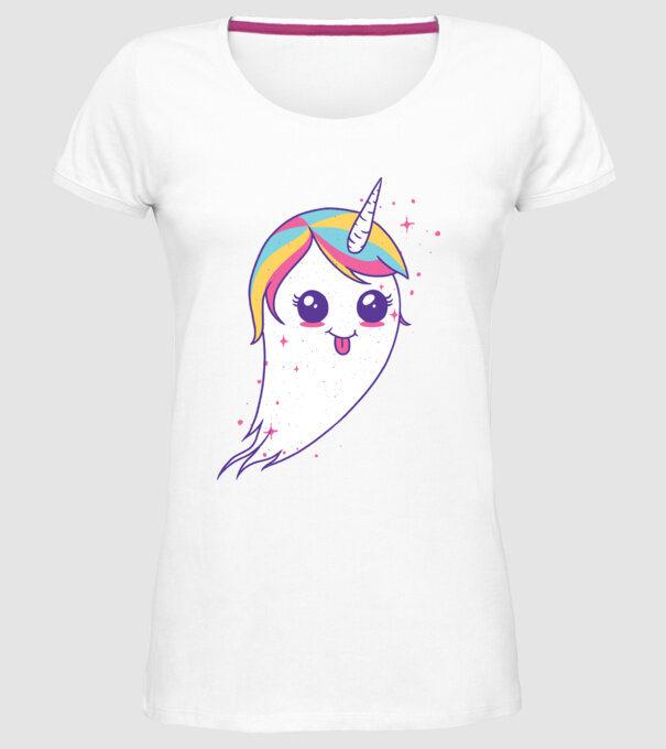 Unicorn Fantoma model alb pe tricou