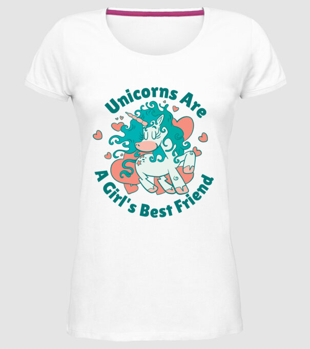 Unicornii sunt cei mai buni prieteni ai fetelor model alb pe tricou