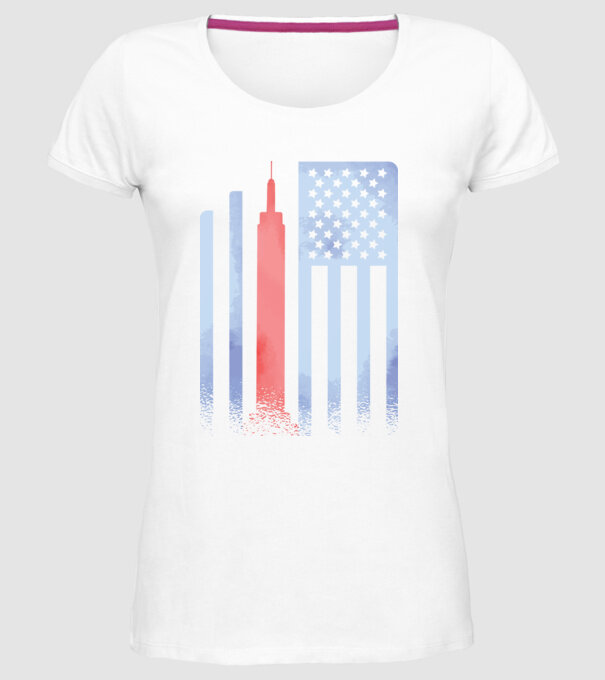 Usa Empire State Building model alb pe tricou