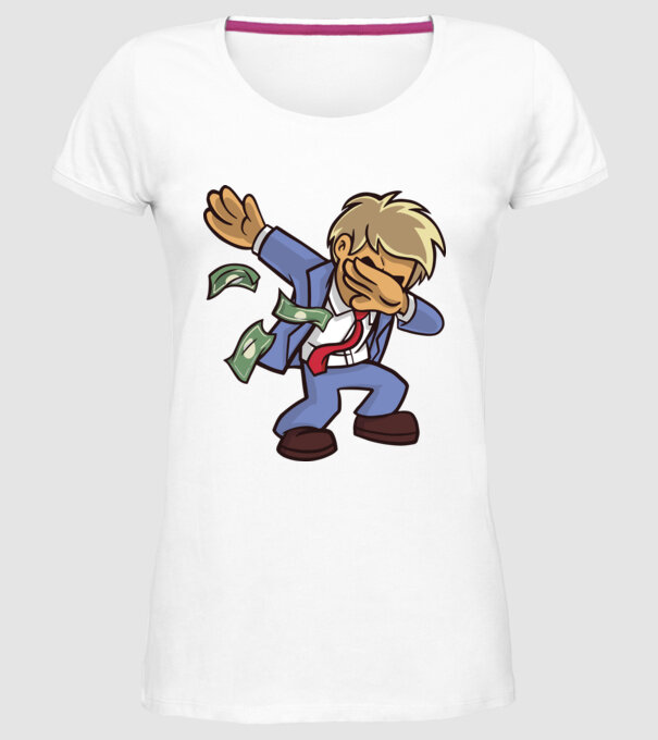 Om de afaceri DAB model alb pe tricou