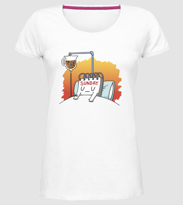 Oboseala de duminică model alb pe tricou