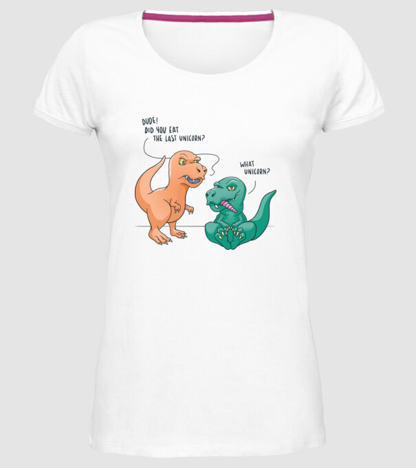 Tricou cu Dinozaur amuzant model alb pe tricou