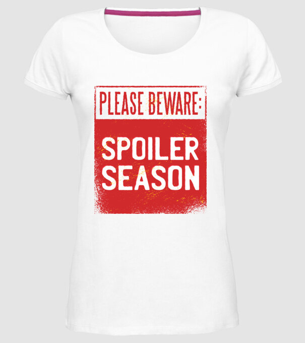 Atenție! Pericol de spoiler model alb pe tricou