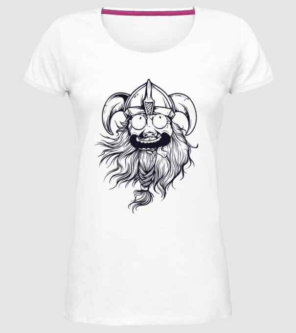 Viking model alb pe tricou