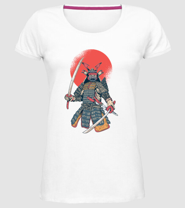 Vintage Samurai tricou arte marțiale orientale model alb pe tricou