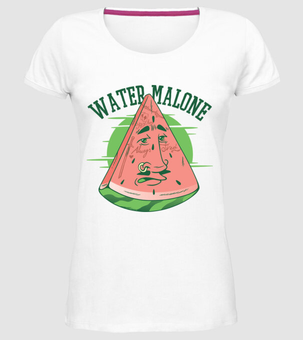 Water Malone model alb pe tricou