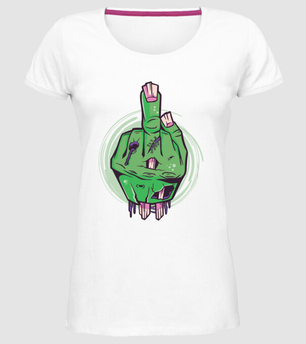 Mână Zombie model alb pe tricou