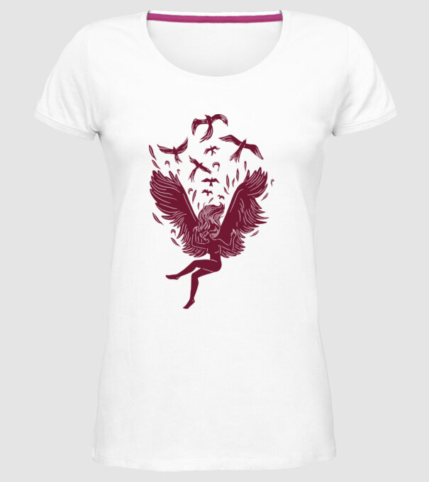 Îngerul care cade model alb pe tricou