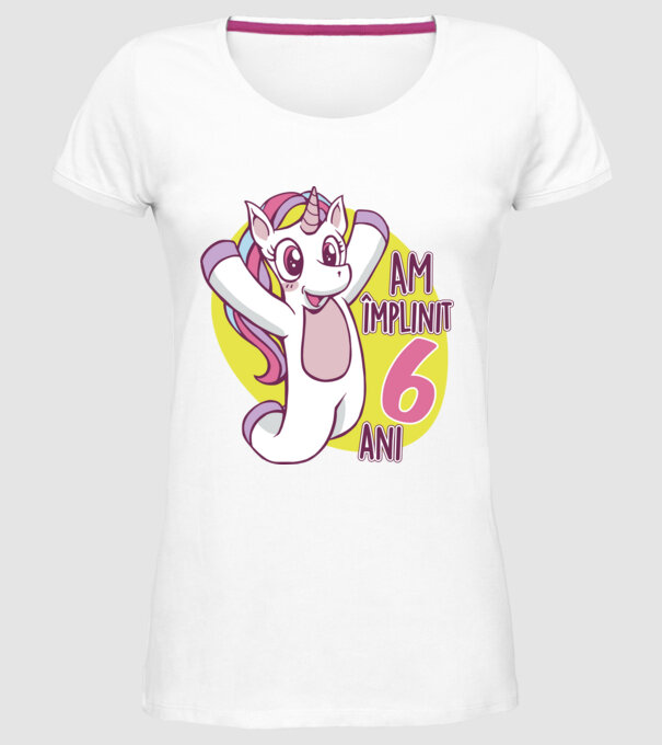 Am împlinit 6 ani model alb pe tricou