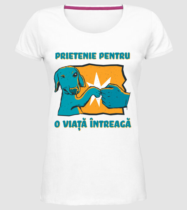 Prietenie pentru o viață întreagă model alb pe tricou
