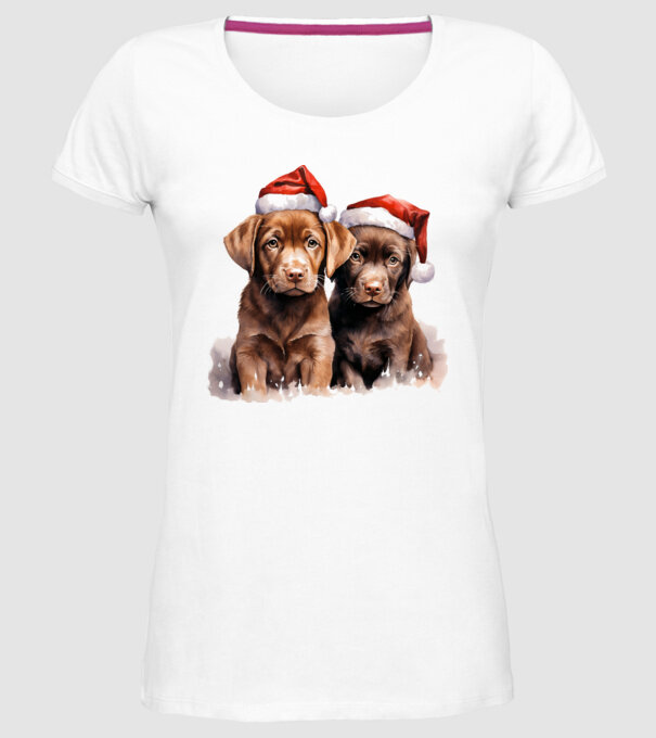 Catelusi Craciun Alb model alb pe tricou