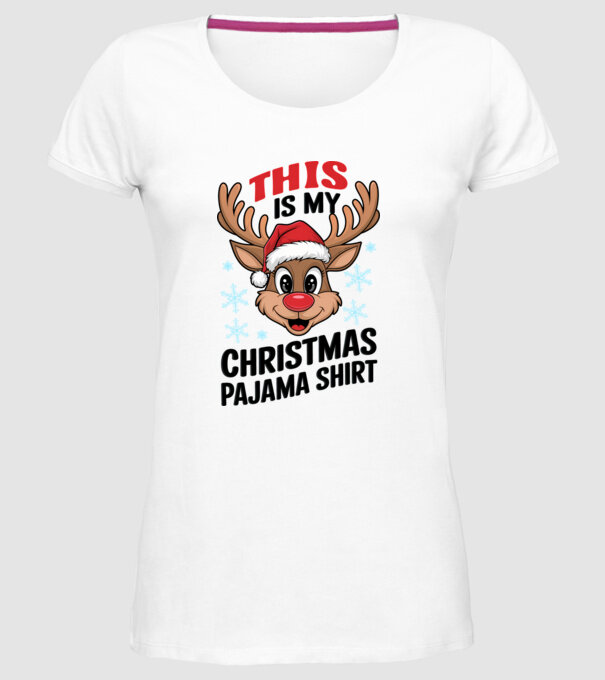 Christmas Pajama Reindeer Alb model alb pe tricou