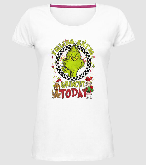 Feeling extra Grinchy today - Grinch model alb pe tricou