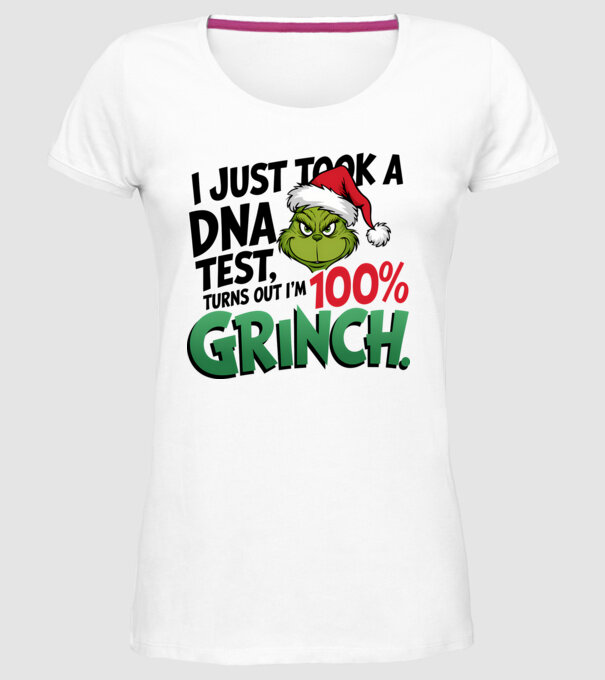 Grinch DNA test model alb pe tricou