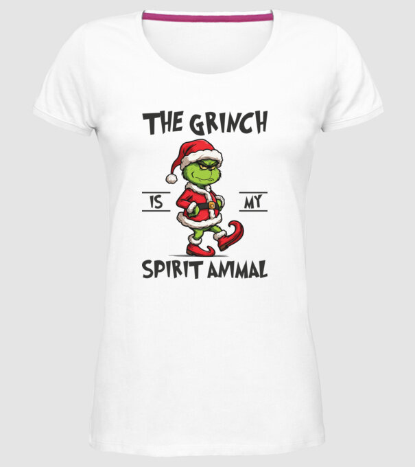 Grinch is my spirit animal model alb pe tricou