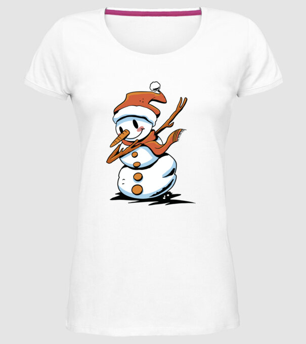 om de zăpadă Dab model alb pe tricou