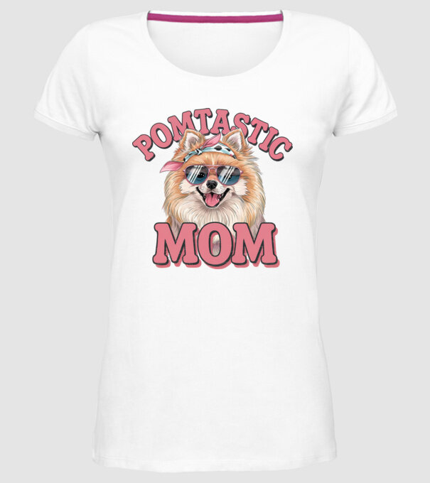 Pomtastic Mom model alb pe tricou