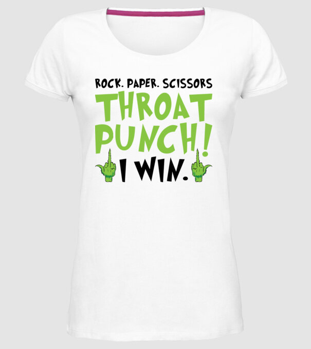 Rock paper scissors - Grinch model alb pe tricou