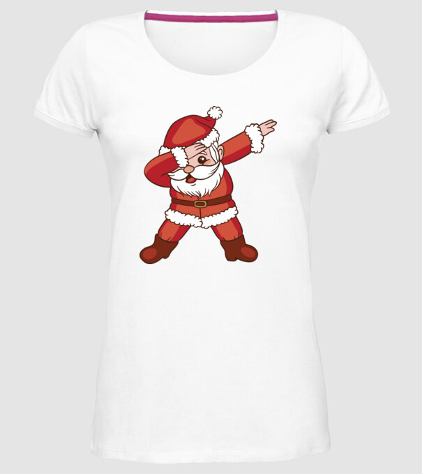 Santa Dab model alb pe tricou