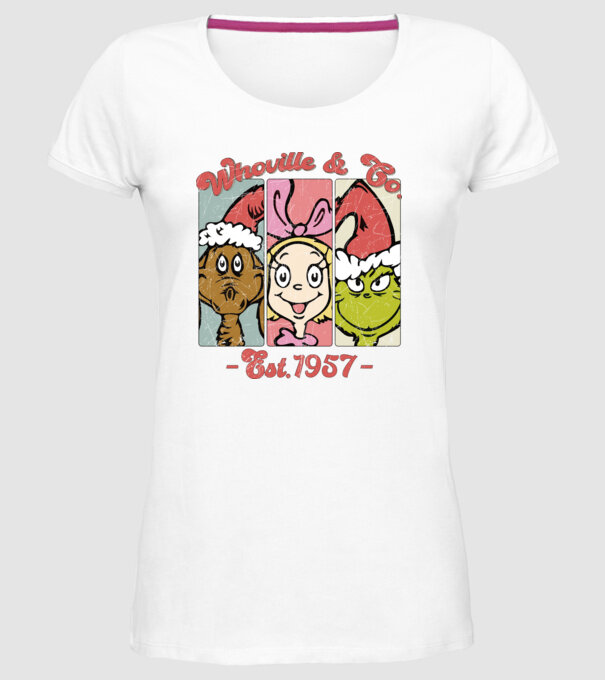Whoville & Co. - Grinch model alb pe tricou