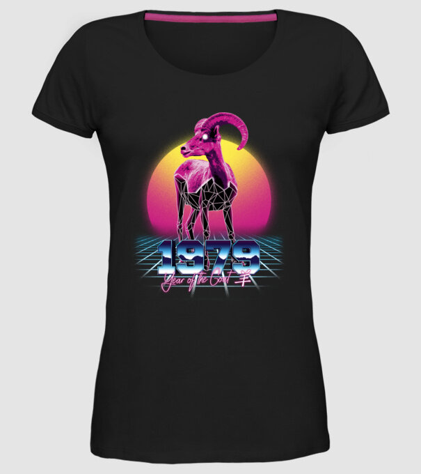 1979 Year of the Goat model negru pe tricou