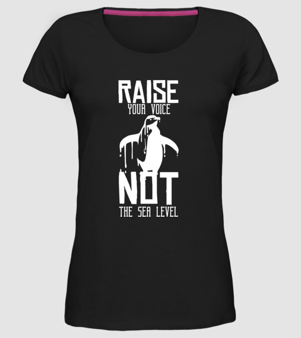 Ridică-ți vocea nu nivelul mării model negru pe tricou