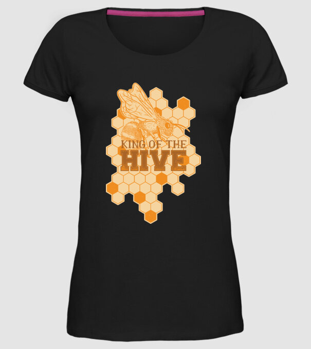Regele stupului model negru pe tricou