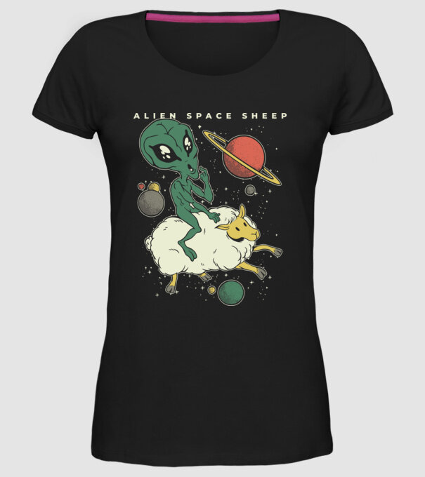 Alien În spațiu model negru pe tricou