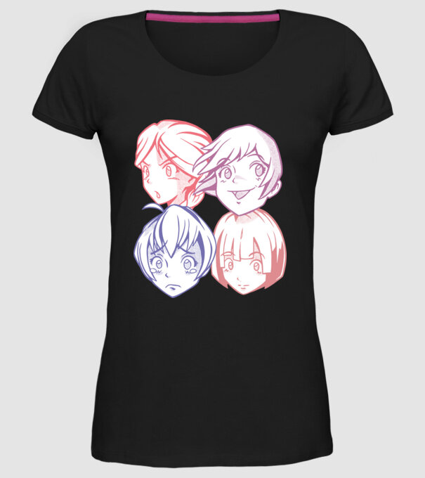 Expresii Anime model negru pe tricou