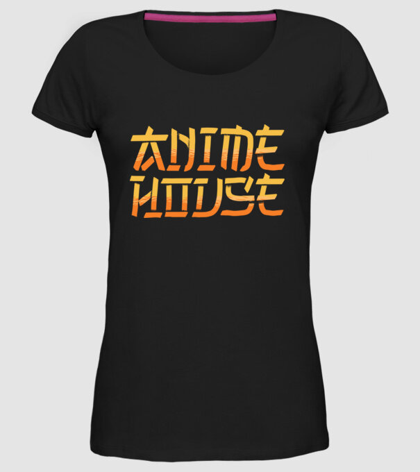 Anime House model negru pe tricou