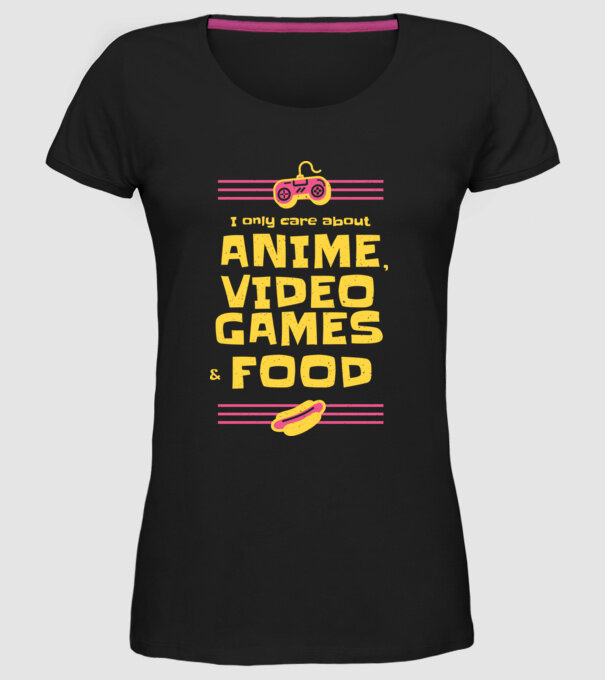 Joc video Anime model negru pe tricou