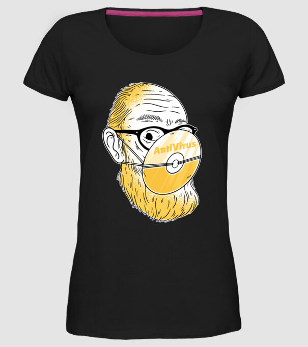 Antivirus model negru pe tricou