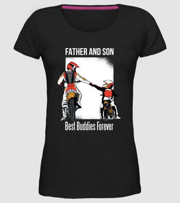 Tată și Fiu cei mai buni Prieteni - Motociclist model negru pe tricou